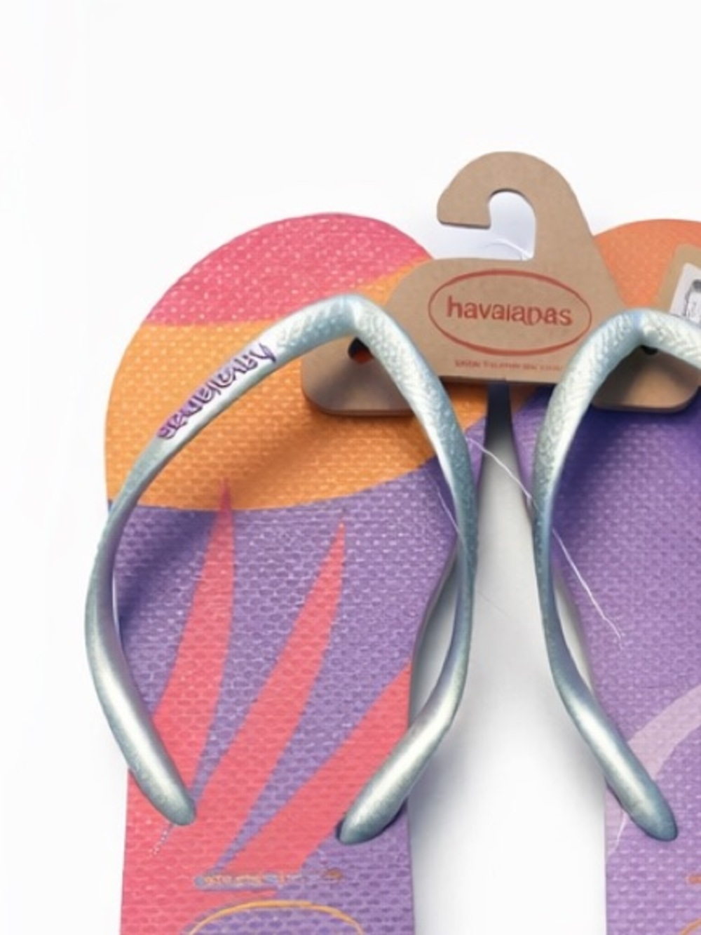 Havaianas Women’s Purple, Orange & Pink Flip Flops with Silver Straps